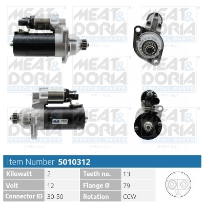 Motorino d'avviamento MEAT & DORIA 5010312