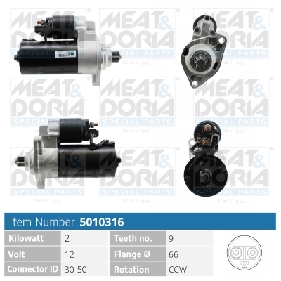 Motorino d'avviamento MEAT & DORIA 5010316