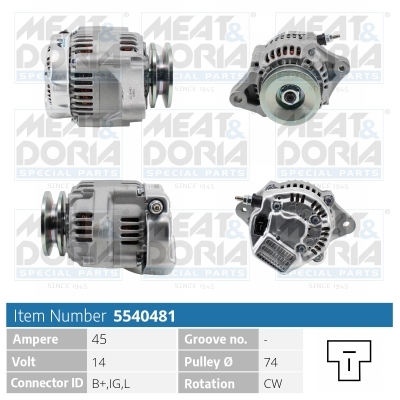 Alternatore MEAT & DORIA 5540481