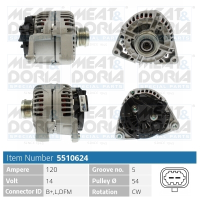 Alternatore MEAT & DORIA 5510624