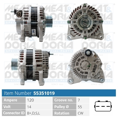 Alternatore MEAT & DORIA 55351019