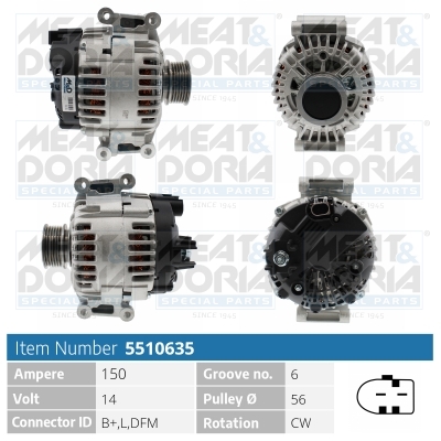 Alternatore MEAT & DORIA 5510635