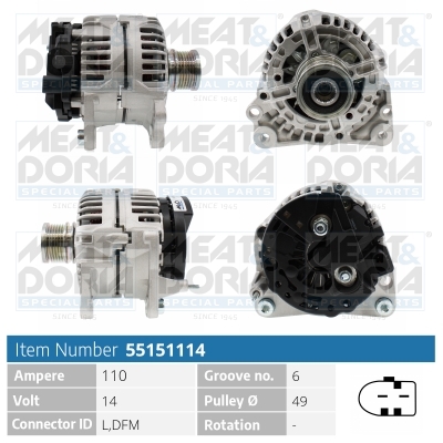 Alternatore MEAT & DORIA 55151114
