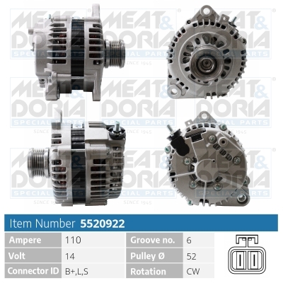 Alternatore MEAT & DORIA 5520922