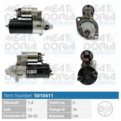 Motorino d'avviamento MEAT & DORIA 5010411