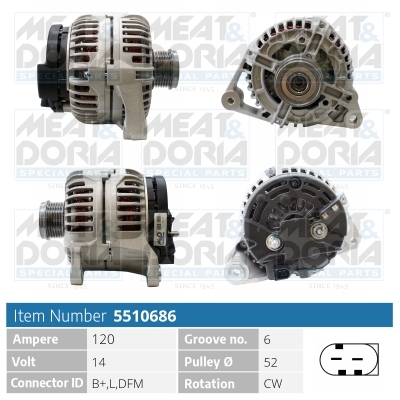 Alternatore MEAT & DORIA 5510686