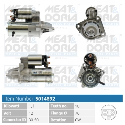 Motorino d'avviamento MEAT & DORIA 5014892
