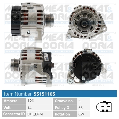 Alternatore MEAT & DORIA 55151105