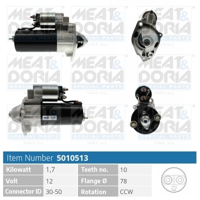 Motorino d'avviamento MEAT & DORIA 5010513