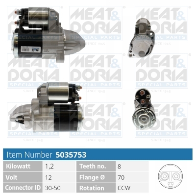 Motorino d'avviamento MEAT & DORIA 5035753