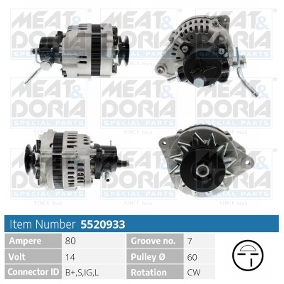 Alternatore MEAT & DORIA 5520933