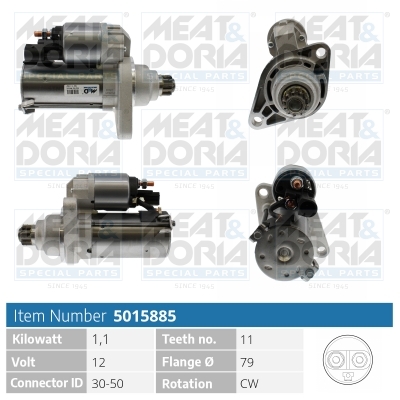 Motorino d'avviamento MEAT & DORIA 5015885