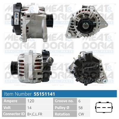 Alternatore MEAT & DORIA 55151141