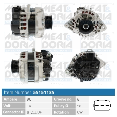 Alternatore MEAT & DORIA 55151135