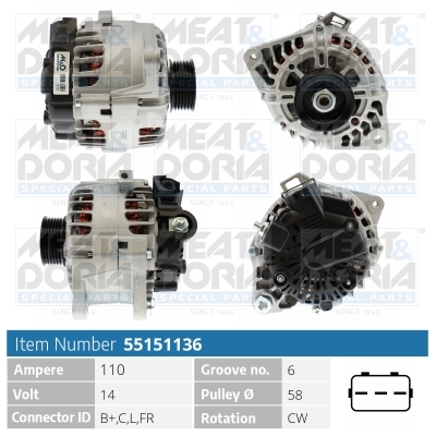 Alternatore MEAT & DORIA 55151136