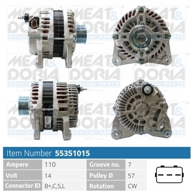 Alternatore MEAT & DORIA 55351015