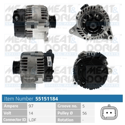 Alternatore MEAT & DORIA 55151184