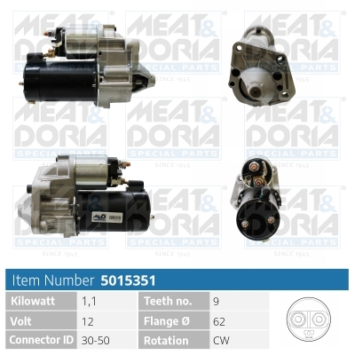 Motorino d'avviamento MEAT & DORIA 5015351