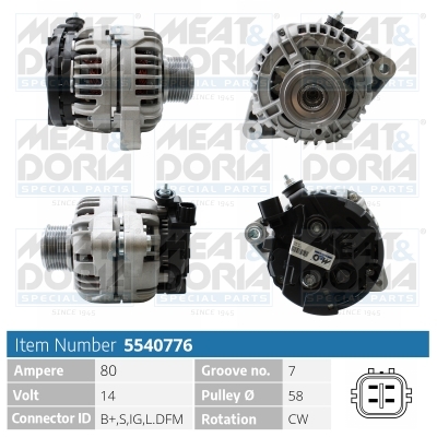 Alternatore MEAT & DORIA 5540776