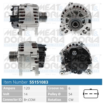 Alternatore MEAT & DORIA 55151083