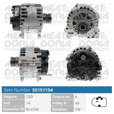 Alternatore MEAT & DORIA 55151154
