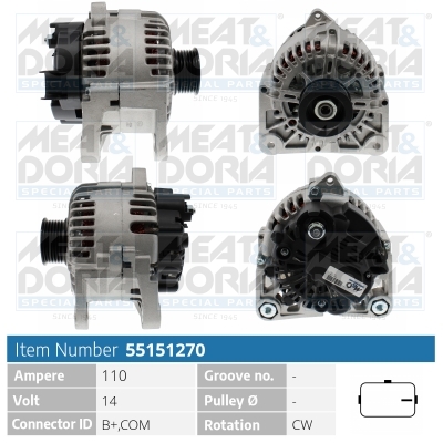 Alternatore MEAT & DORIA 55151270