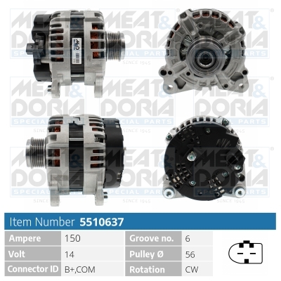 Alternatore MEAT & DORIA 5510637