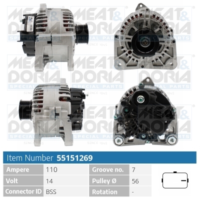 Alternatore MEAT & DORIA 55151269