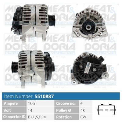 Alternatore MEAT & DORIA 5510887