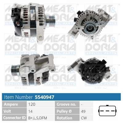 Alternatore MEAT & DORIA 5540947