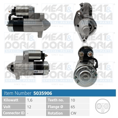 Motorino d'avviamento MEAT & DORIA 5035906