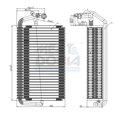 Evaporatore, climatizzatore MEAT & DORIA 997092