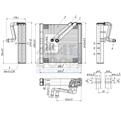 Evaporatore, climatizzatore MEAT & DORIA 997109