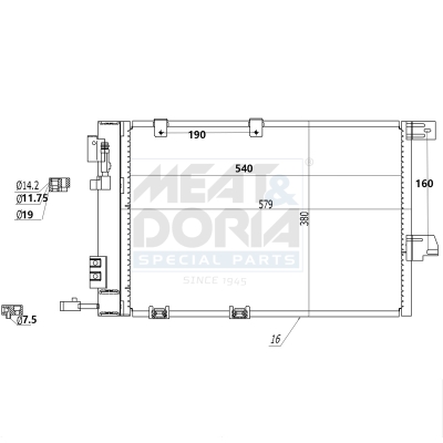 Condensatore, climatizzatore MEAT & DORIA 991050