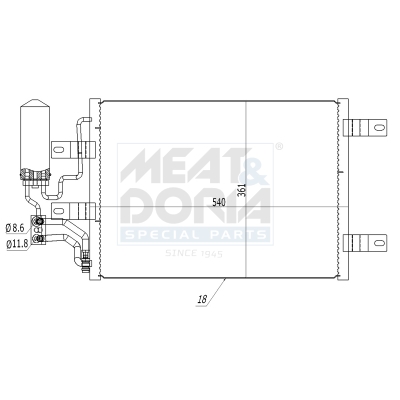 Condensatore, climatizzatore MEAT & DORIA 991083