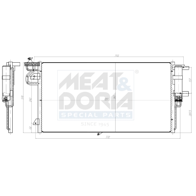 Condensatore, climatizzatore MEAT & DORIA 991278