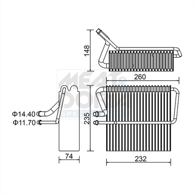 Evaporatore, climatizzatore MEAT & DORIA 997145