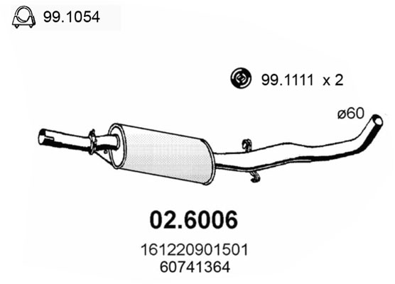 ASSO SILENZIATORE CENTRALE ALFA ROMEO
