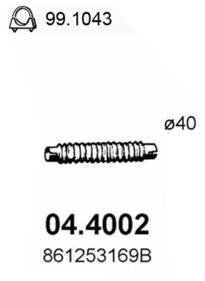 Tubo gas scarico ASSO 04.4002