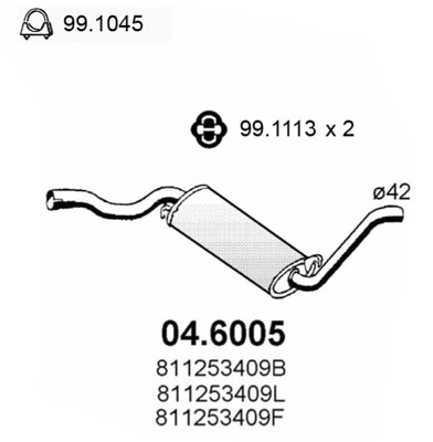 Silenziatore centrale ASSO 04.6005
