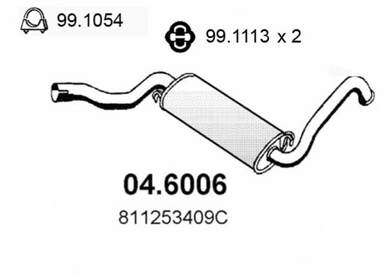 Silenziatore centrale ASSO 04.6006