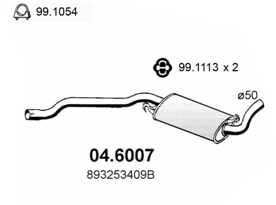 Silenziatore centrale ASSO 04.6007