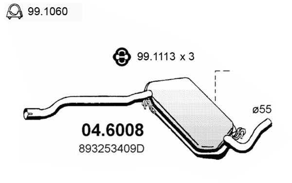 Silenziatore centrale ASSO 04.6008