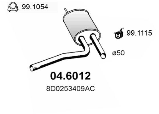 Silenziatore centrale ASSO 04.6012
