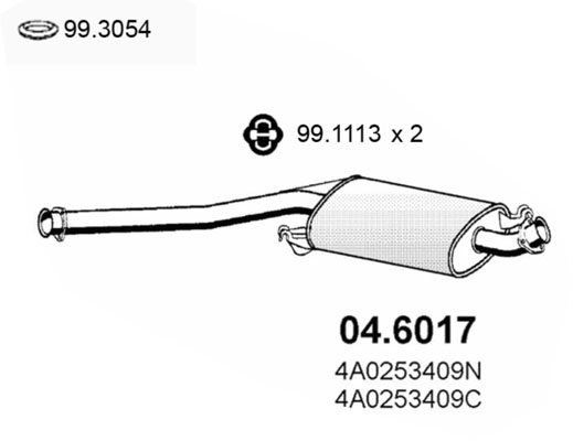 Silenziatore centrale ASSO 04.6017