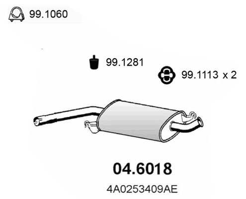 Silenziatore centrale ASSO 04.6018