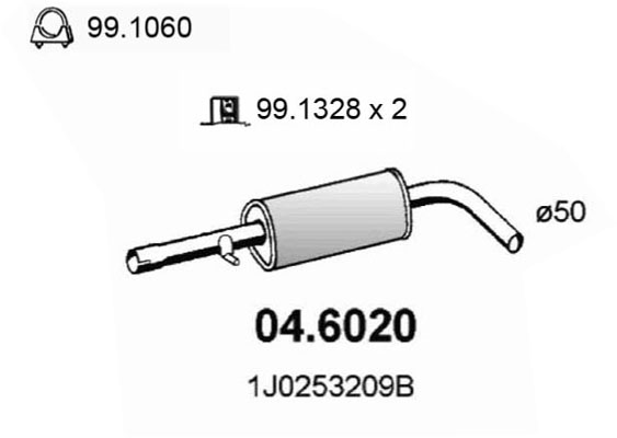 Silenziatore centrale ASSO 04.6020