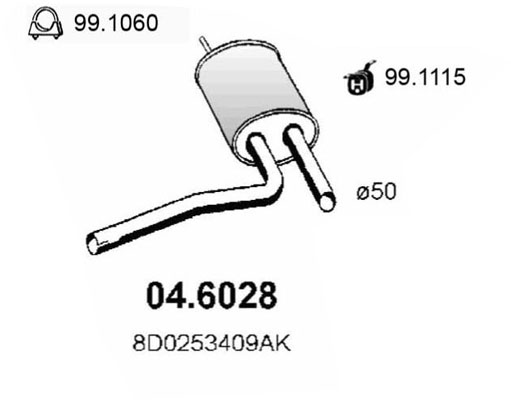 Silenziatore centrale ASSO 04.6028