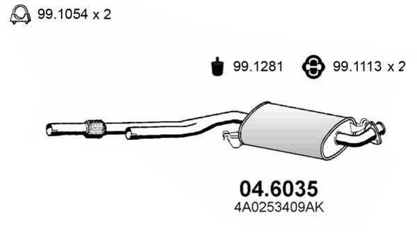 Silenziatore centrale ASSO 04.6035