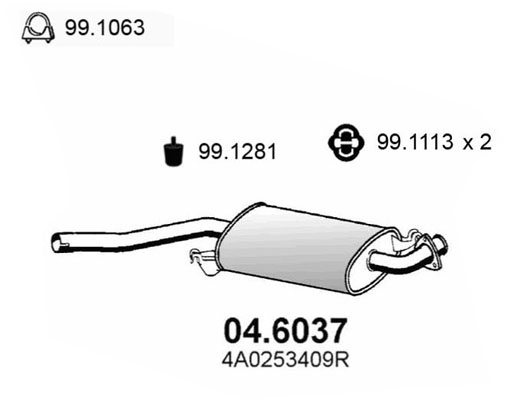 Silenziatore centrale ASSO 04.6037